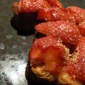 Tartine aux fraises rôties