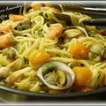 ღ " Miam " Linguines aux Amandes et aux Crevettes