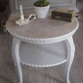 La table basse et le meuble télé en style shabby 