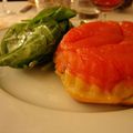 Tartelettes Tatin aux tomates confites et au basilic, Tatin slowly-roasted-Tomato Tartlets with Basil