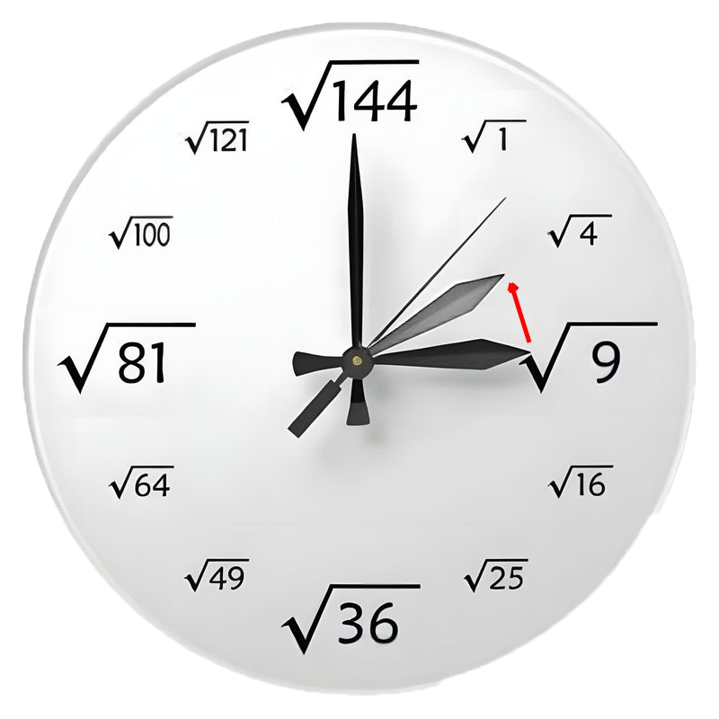 Horloge racines carrées
