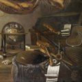 Ecole bergamasque du XVII° siècle, entourage d'Evaristo Baschenis. Nature morte d'instruments de musique aux luths, violons,..