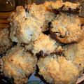 Rochers noix de coco, glaçage au chocolat