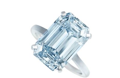 A Superb 8.67 carats Fancy Intense Blue VVS1 clarity Potentially Internally Flawless Type IIb Diamond Ring