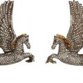 Sevan Bicakci, White & Black Diamond Pegasus Earrings