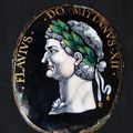 Médaillon en émail marqué Flavius do mitianus XII. Limoges, attribué à J.LAUDIN. Vers 1600