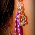 Du biais violet étoilé ... des notes de musique ... des zozios ... des boucles d'oreille et un coffret-naissance !