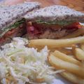 Club Sandwich, ''Patates frites'' et salade de chou SANS GLUTEN