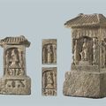 A rare dated limestone four-sided Buddhist memorial pillar. Northern Qi dynasty, inscribed with a date corresponding to 574