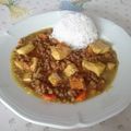 Lentilles et courge musquée au poulet et curry