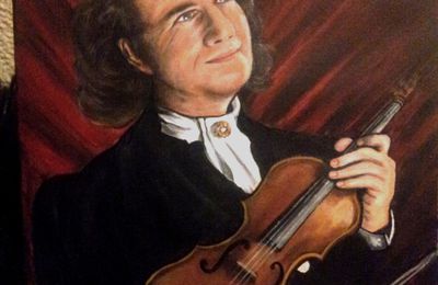 portrait d'andré RIEU ACRYLIQUE sur toile de 50x60 cm