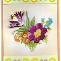 Carte broderie et 3D fleurs