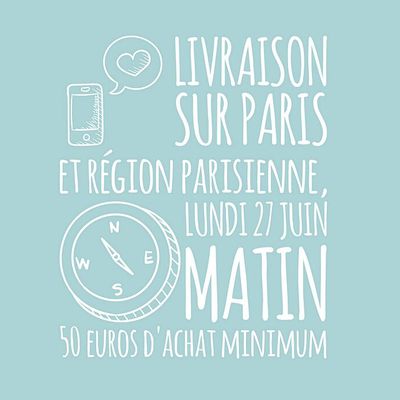 Livraison sur Paris lundi 27 juin 2016 et nouveautés,