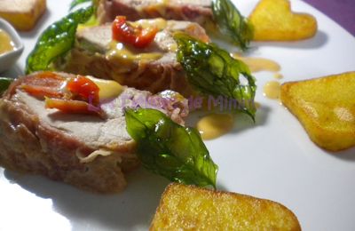 Filet mignon farci en croûte de pancetta et ses cristallines de basilic