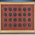 An important collection of 24 Wedgwood and Bentley basalt portrait medallions featuring the Kings of England, Circa 1775