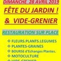 Fête du Jardin et Vide-Grenier 28 avril 2019