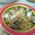 Coques des grandes marées automnales aux spaghettis basilic et parmesan 