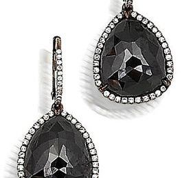 A pair of coloured diamond and diamond earrings. 