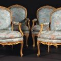 Suite de quatre fauteuils «A la Reine» Par Jean Boucault (vers 1705-Paris, 1786) Reçu Maître en 1728 France, époque Louis XV