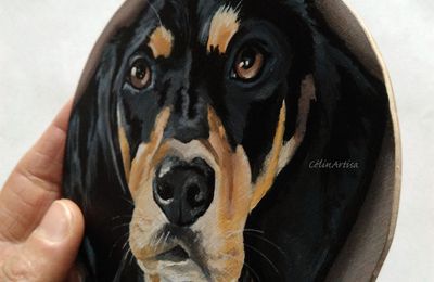 ♥ Petits portraits de chiens sur bois 