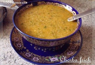 Chorba frick (soupe de blé concassé)