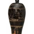 A Cizhou sgraffiato 'Peony' vase, meiping, Jin dynasty (1115-1234)