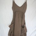 RÉSERVÉE - Robe légère en coton, marron - 4€