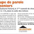 Article dans le magazine de la ville de Morières les Avignon décembre 2010