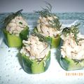 Petites courgettes farcies au risotto de thon