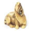 Tiny ox and puppy lead Bonhams Netsuke sale
