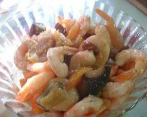 CREVETTES ET CHUTNEY DE COURGETTES