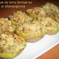 Pommes de terre farcies au poulet et champignons