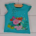 Tee-shirt en coton turquoise imprimé Catimini - 6M