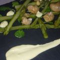 Salade de bulots aux asperges vertes et son aïoli au gingembre