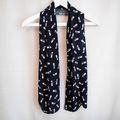 Accessoire Femme Foulard Chats Blancs fond Bleu Marine en Viscose