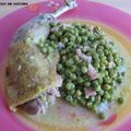 Fricassée de pintade aux petits pois 