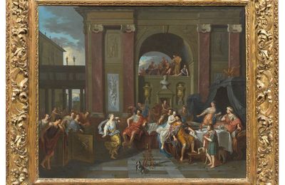 Gérard Hoet (Bommel 1648 - La Haye 1733), La danse de Salomé & Le banquet d'Antoine et de Cléopâtre
