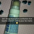 soin 2 en 1. baume a lèvre et crème pour les mains.