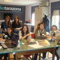 Après le jeu de piste dans Tarazona, interview à la radio de Tarazona