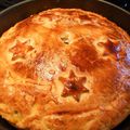 Tourte (ou pie) de dinde, épinards et champignons