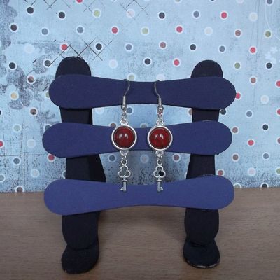 Boucles d'oreilles Jaspe rouge-clé
