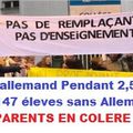 [Absence NON REMPLACEE en Allemand] : 147 Elèves concernés dont tous les élèves Bilingues de 4e et 3e => Parents en Colère