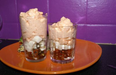 VERRINE TOMATE MOZZA ET ESPUMA DE TOMATE