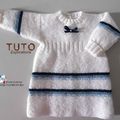 TUTO tricot bb BOUTIQUE bebe modele layette bébé et patron a tricoter Explications brassière, bonnet, bloomer, chaussons