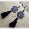 Boucles d'oreilles filigranes et pompons