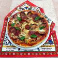 Pizza au levain, coulis de poivrons rouges et tomates confites 