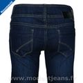 Jeans Slim Fit Bleu Foncé Femme Taille Basse