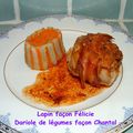 Lapin façon Félicie, darioles de légumes façon Chantal