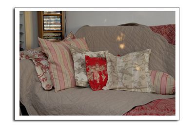 Housse de coussin en toile de Jouy