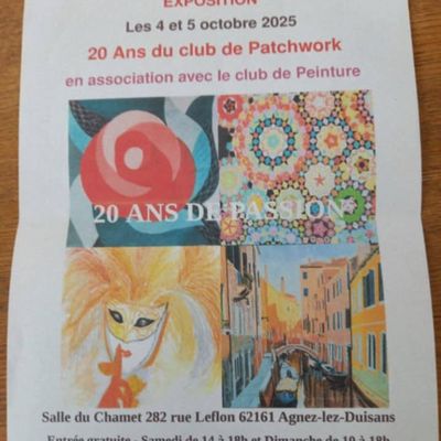Exposition à Agnez les Duisans, près d'Arras, les 4 et 5 octobre 2025
